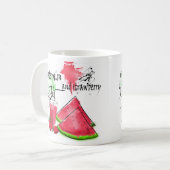 Wasserfarbe zeichn von Wassermelonen und Erdbeeren Kaffeetasse (Vorderseite Links)