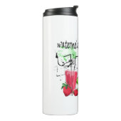 Wasserfarbe zeichn von Wassermelonen und Erdbeeren Thermosbecher (Nach links gedreht)
