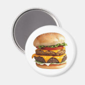 Wasserfarbe Zeichnend Cheeseburger Magnet (Vorderseite/Rückseite)