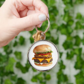 Wasserfarbe Zeichnend Cheeseburger Schlüsselanhänger (Hand)