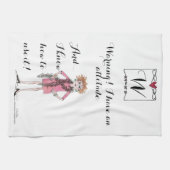 Wasserfarbe zeichnend Frau mit Höflichkeit Geschirrtuch (Horizontal)