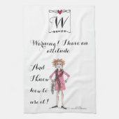 Wasserfarbe zeichnend Frau mit Höflichkeit Geschirrtuch (Vertikal)