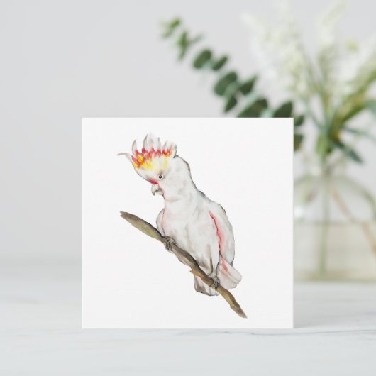 Wasserfarbe zeichnend Kakaduspapagei (Stehend Vorderseite)