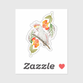 Wasserfarbe zeichnend Kakaduspapagei Aufkleber