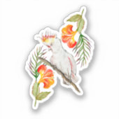 Wasserfarbe zeichnend Kakaduspapagei Aufkleber (Vorderseite)