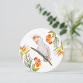 Wasserfarbe zeichnend Kakaduspapagei Einladung (Stehend Vorderseite)