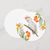 Wasserfarbe zeichnend Kakaduspapagei Einladung (Vorne/Hinten)