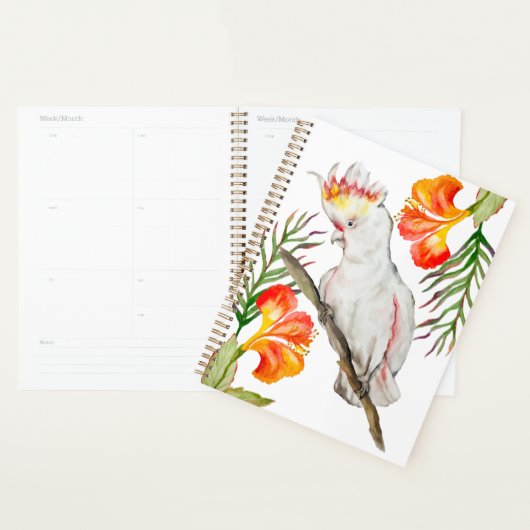 Wasserfarbe zeichnend Kakaduspapagei Planer (Anzeige)