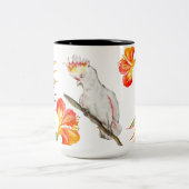 Wasserfarbe zeichnend Kakaduspapagei Zweifarbige Tasse (Mittel)
