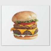 Wasserfarbe Zeichnend Käseseburger Geschenkpapier (Flach)