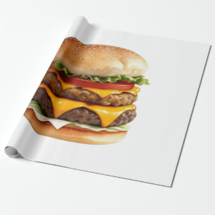 Wasserfarbe Zeichnend Käseseburger Geschenkpapier