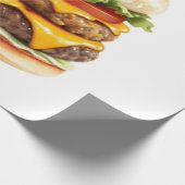 Wasserfarbe Zeichnend Käseseburger Geschenkpapier (Ecke)