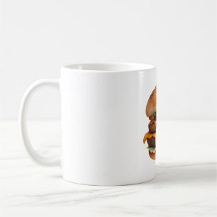 Wasserfarbe Zeichnend Käseseburger Kaffeetasse