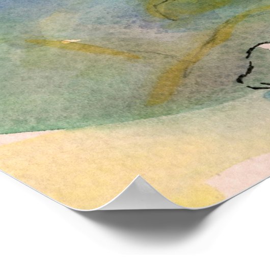 Wasserfarbe zeichnend mit einer alten Mauer gegen Poster (Ecke)