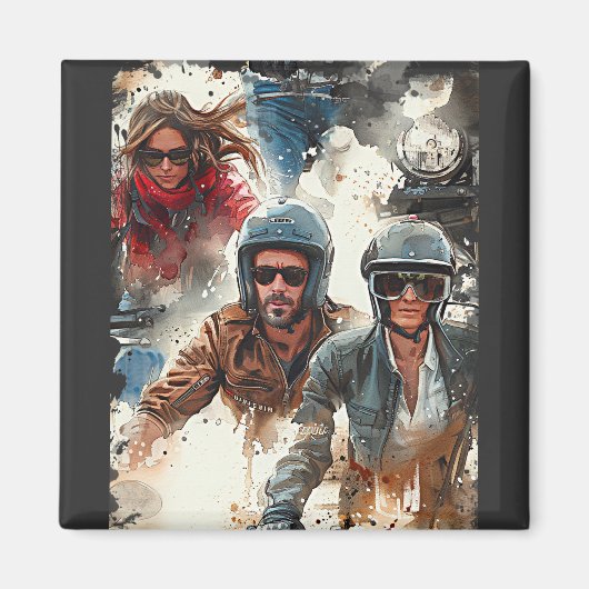 Wasserfarbe zeichnend MotoBikers Magnet (Vorne)