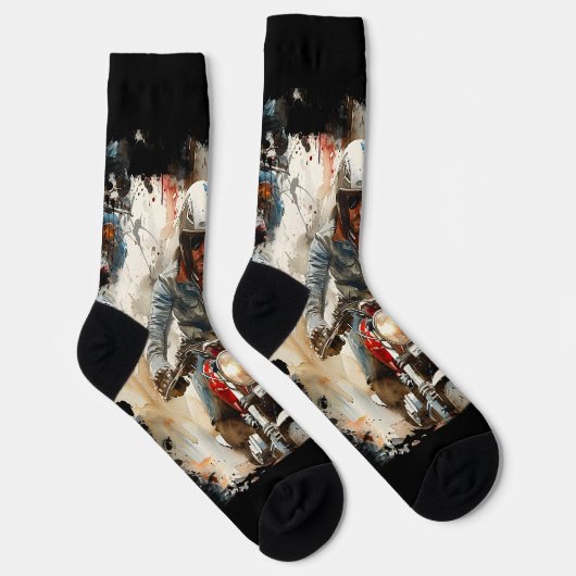 Wasserfarbe zeichnend MotoBikers Socken (Rechts)