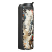 Wasserfarbe zeichnend MotoBikers Thermosbecher (Nach links gedreht)