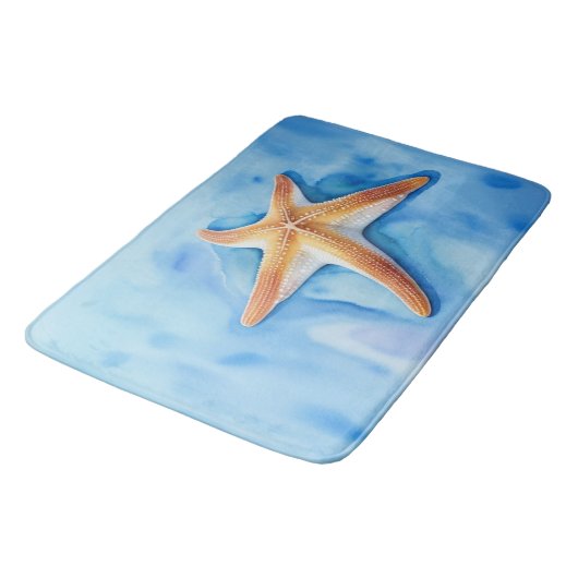 Wasserfarbe Zeichnend Starfish Badematte (Schrägansicht)