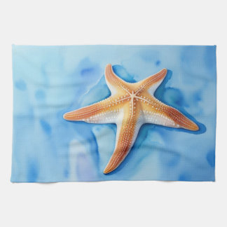 Wasserfarbe Zeichnend Starfish Geschirrtuch