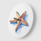 Wasserfarbe Zeichnend Starfish Große Wanduhr (Winkel)