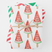 Wasserfarbe Zickzack Watermelon Popsicle Geschenkpapier Set (Beispiel)