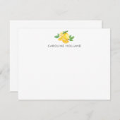 Wasserfarbe Zitrone Personalisiertes Geschirr Mitteilungskarte (Vorne/Hinten)