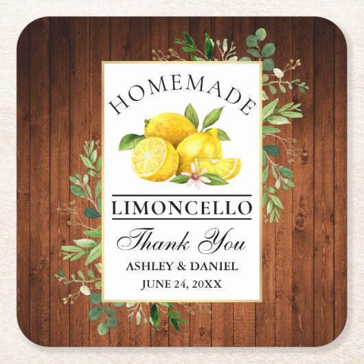 Wasserfarbe Zitronenwälder Rechteckiger Pappuntersetzer (Vorderseite)