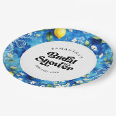 Wasserfarbe Zitrus Zitrus Amalfi Küste Brautparty Pappteller (Schrägansicht)