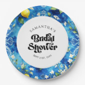 Wasserfarbe Zitrus Zitrus Amalfi Küste Brautparty Pappteller (Vorderseite)