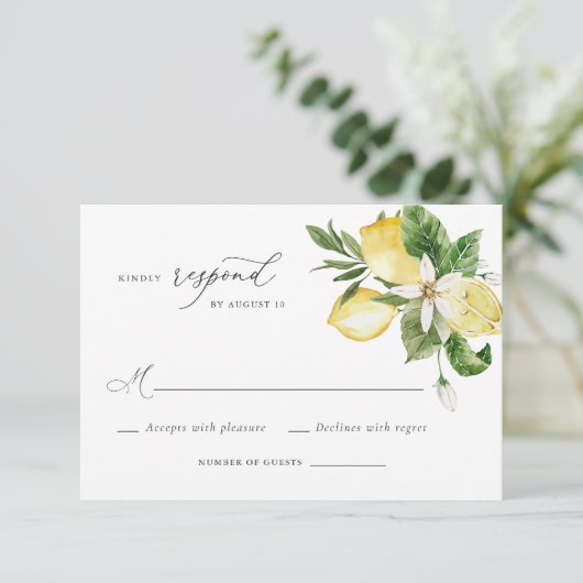 Wasserfarbe Zitrus Zitrus Blossom Grüne UAWG Einladung (Stehend Vorderseite)