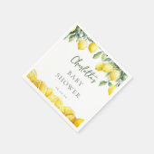 Wasserfarbe Zitrusfrüchte Babydusche Serviette (Ecke)