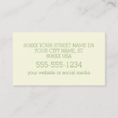 Wasserfarbe Zitrusfrüchte Gelb Visitenkarte (Rückseite)