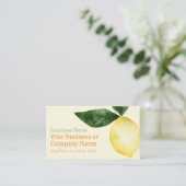 Wasserfarbe Zitrusfrüchte Gelb Visitenkarte (Stehend Vorderseite)