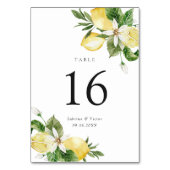 Wasserfarbe Zitrusfrüchte Grün Hochzeit Tischnummer (Vorderseite)