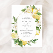 Wasserfarbe Zitrusfrüchte Grün Weiße Blüte Einladung