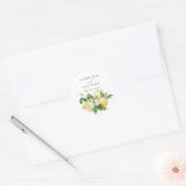 Wasserfarbe Zitrusfrüchte Grüne Blossom Hochzeit Runder Aufkleber (Umschlag)