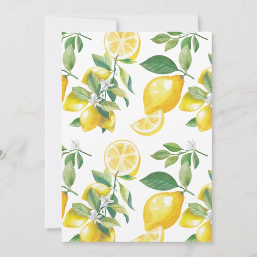 Wasserfarbe Zitrusfrüchte Hochzeit Einladung (Rückseite)