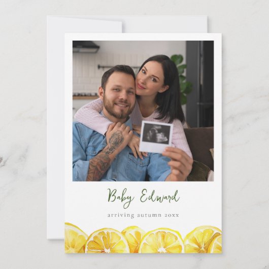 Wasserfarbe Zitrusfrüchte Zitrusfrüchte Foto Einladung (Rückseite)