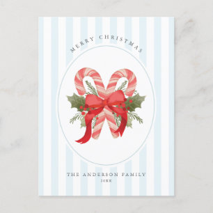 Wasserfarbe Zuckerrohr und Bogen Frohe Weihnachten