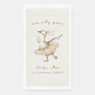 Wasserfarbe zum 3. Geburtstag der Silly Goose Serviette
