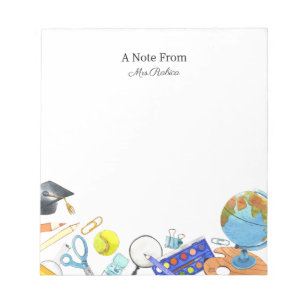 Wasserfarbe Zurück zum Lehrer Notizblock