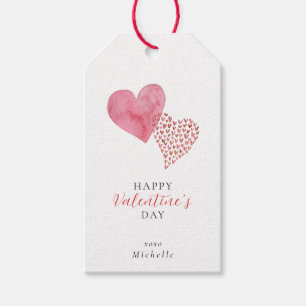 Wasserfarbe zwei Herzen, Valentinstag Geschenktast Geschenkanhänger
