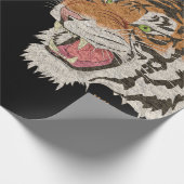 Wasserfarbe zwei wütende Tiger von Angesicht zu An Geschenkpapier (Ecke)