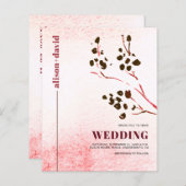 Wasserfarbe, Zweig Japandi QR Code BUDGET Hochzeit (Vorne/Hinten)