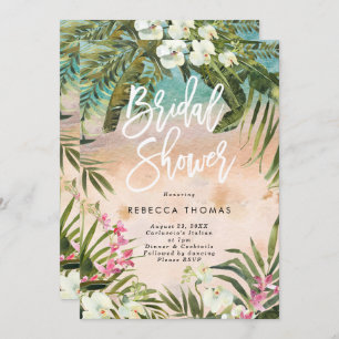 Wasserfarbedschungelpalmen-Brautpartyeinladung Einladung