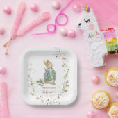 WasserfarbeElegante Wildblume Peter Rabbit baby sh Pappteller (Party)