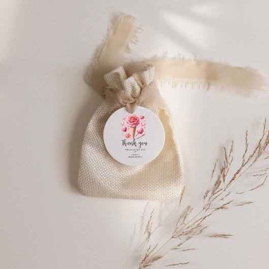 Wasserfarbeis Creme Danke Brautparty Geschenkanhänger