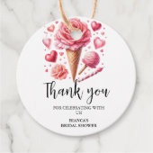 Wasserfarbeis Creme Danke Brautparty Geschenkanhänger (Vorderseite)