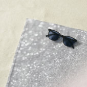 Wasserfarbeis Creme, Silberner Glitzer Bokeh Strandtuch (Beispiel)