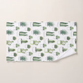 Wasserfarbekakteen u. Succulent Badhandtuch Set (Handtuch)